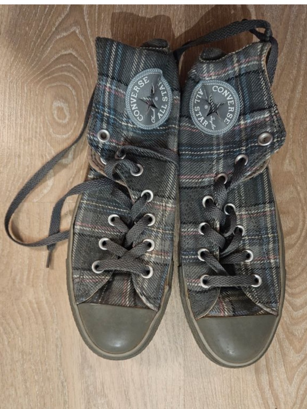 Converse X Hurley COLLAB Chucks Men 4 womens 6 All Star Green Plaid Plaid